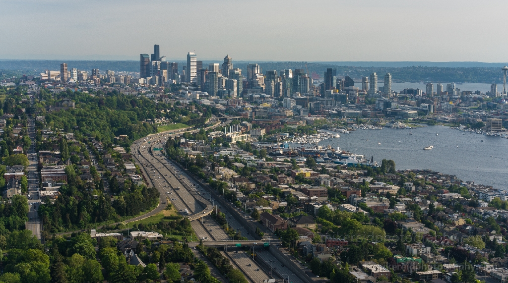 Interstate 5 LEading to Seattle Aerial Photography